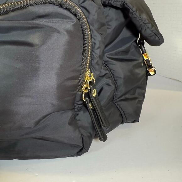 Tommy Bahama Black Nylon Backpack | Gold Hardware | Travel Diaper Bag Purse - Picture 4 of 10